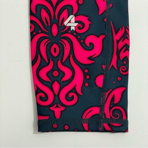 NWT Fourlaps Plyo Leggings Size SMALL in Festival Fuchsia Deep Teal Wallpaper - Picture 6 of 6